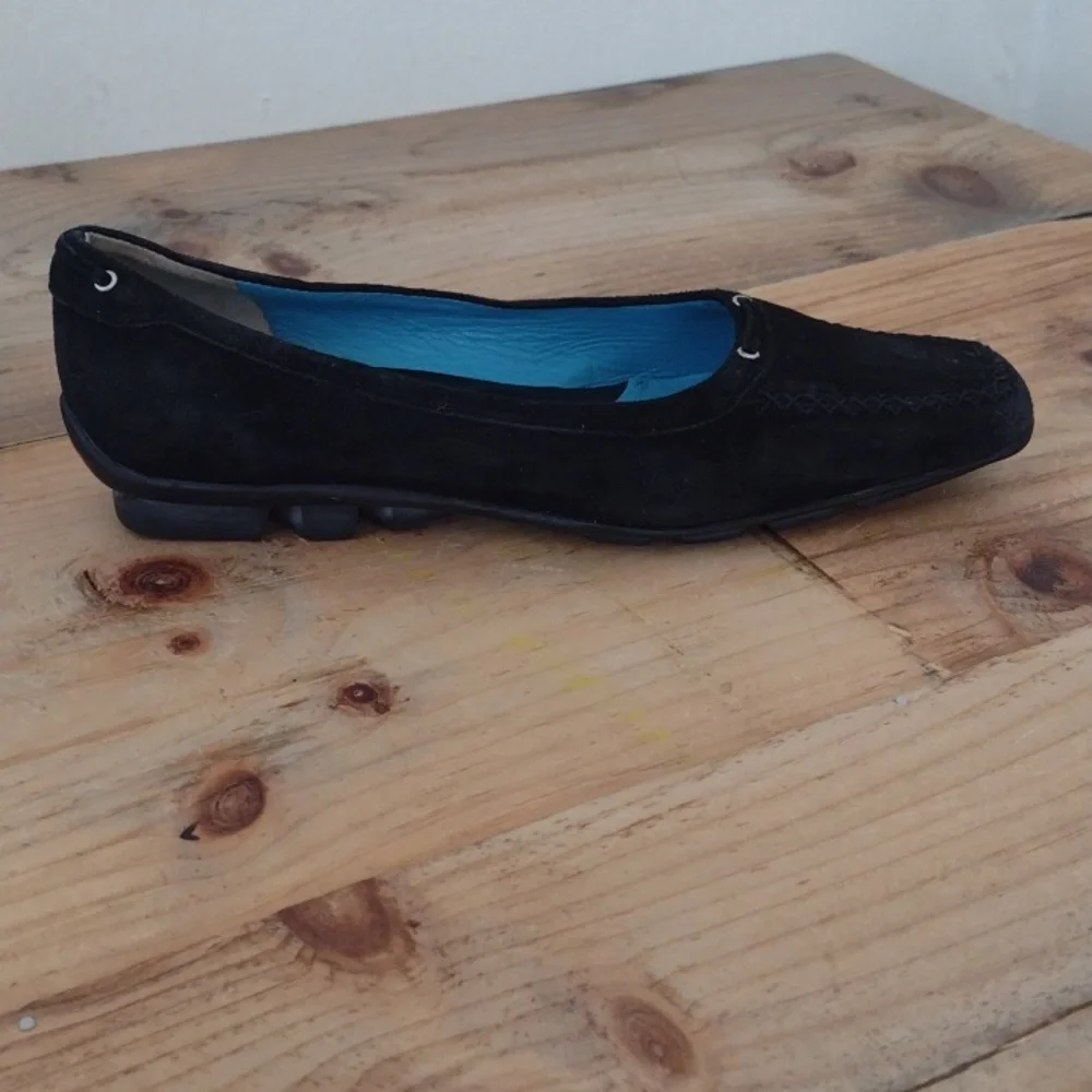 Amalfi Black Suede Slip On Shoes Made in Italy Size 6.5